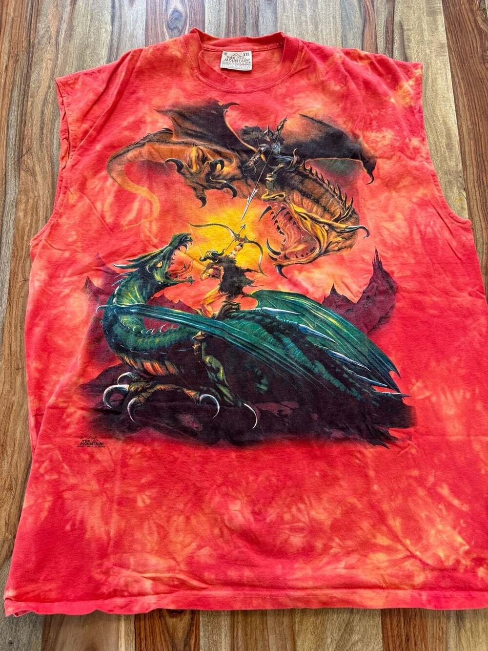 Vintage 2001 The Mountain Meiklejohn Dragon Tie Dye Shirt XXL